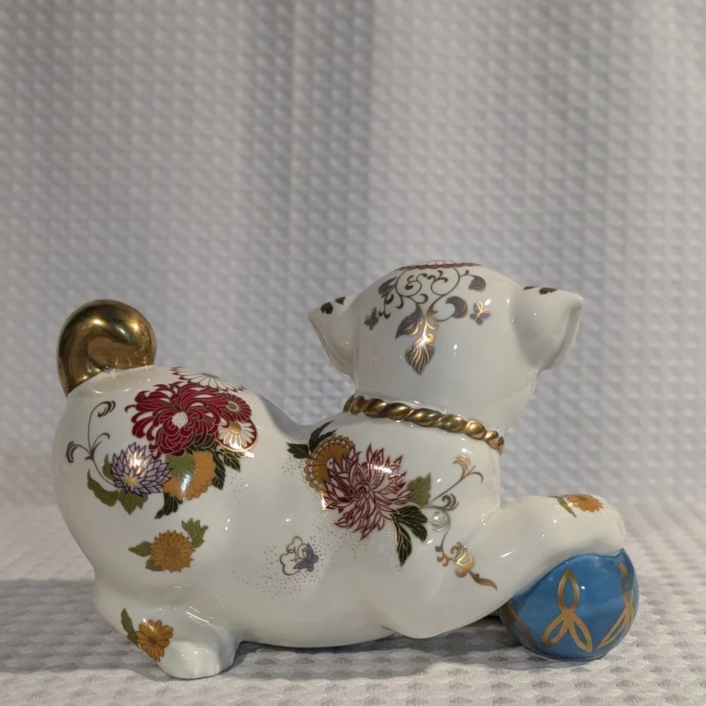 Franklim Mint "The Imperial Puppy of Satsuma" Hand Painted Fine Porcelain 1987 - Picture 5 of 11